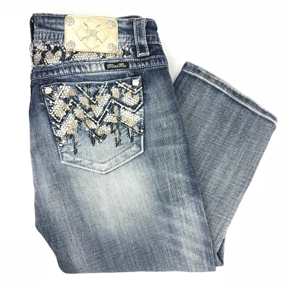 💎 MISS ME Iridescent Bling Jeans Size 30